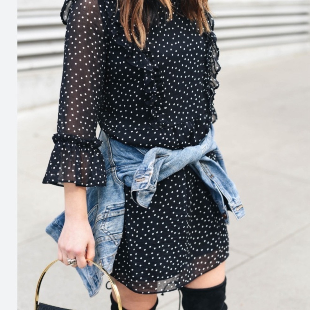 Topshop Black and White Dot Dress Size 2